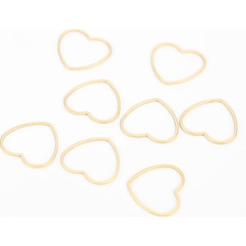 20pcs/lot Stainless Steel Hollow heart Charm Pendants Connector for Necklaces & Bracelets Jewelry Making