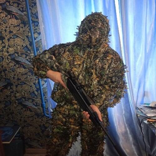 Tactical Men Woman Hunting Clothes 3D Maple Leaf Bionic Ghillie Suits Sniper Bird Airsoft Camouflage Clothing Jacket And Pants