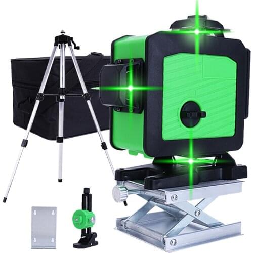16 Lines 4D Laser Level 360 Horizontal And Vertical Cross Super Powerful Auto Self-Leveling Green Line Laser Level Tripod Tools