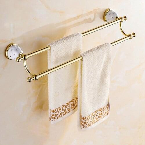 Vidric bathroom hardware towel bar with hooks gold chrome rose gold creamic holder with diamonds bathroom accessories hangers F