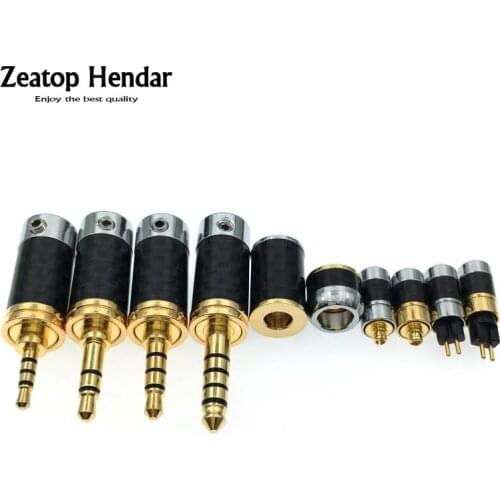 1Pcs Gold Plated 2.5mm / 3.5mm / 4.4mm Male Audio Plug Y Splitter Slider Jack MMCX / 0.78mm Earphone Pin Balanced Connector