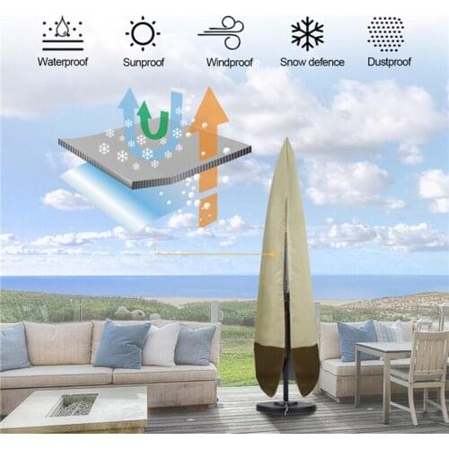 Dust Cover With Zipper Waterproof UV Protection Umbrella Cover Garden Restaurant Shield Cloth Rain Cover