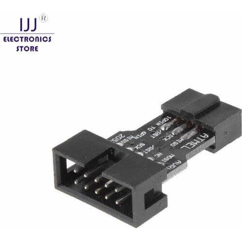 10 Pin to 6 Pin Adapter Board for AVRISP MKII USBASP STK500 High Quality