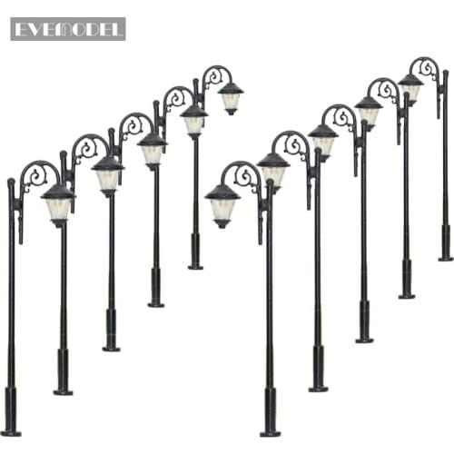 LYM36 10pcs Model Railway Train Lamp Post Street Lights TT N Scale LEDs NEW Building Miniature