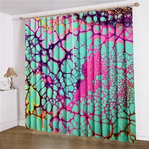 3D Cell Window Curtain for Living Room Bedroom Luxury Blackout 3D Window Drapes Home Decor for Kitchen Polyester with Free Hooks