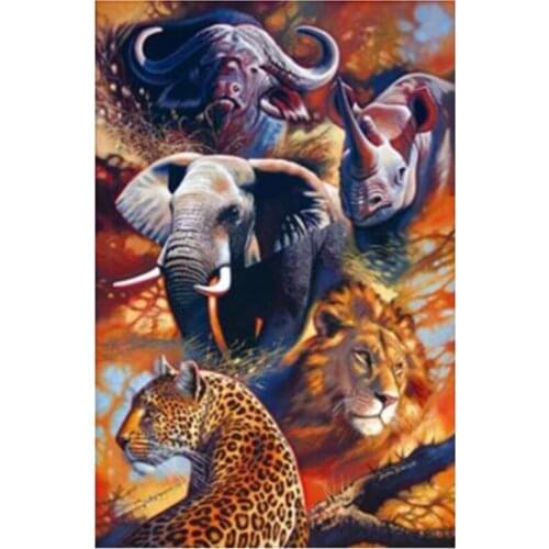 Diamond Painting New Arrival Big Five Animals Home Decor DIY 5D Embroidery Lord Full Diamond Cross Stitch Resin Craft XN1342