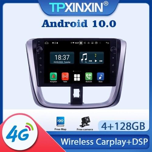 Android 10.0 For Toyota Vios Yaris 2014 - 2017 Car Radio Multimedia Video Audio Recorder DVD Player Navigation HeadUnit GPS 2din