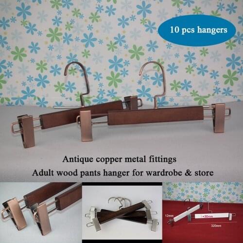 Antique wood pants hangers Clothes storage Hanging Household Wardrobe Storage Adult wood clothes hanger for clothing store