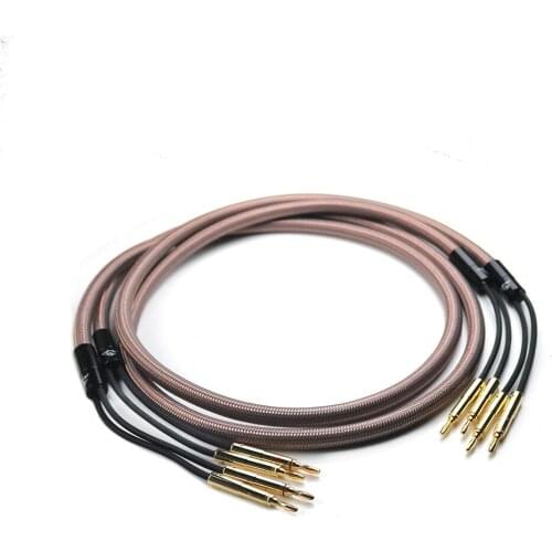 1 Pairs Audio Line Hifi Pure Copper Plating Banana Plug to Banana plug Speaker Wire cable Cord