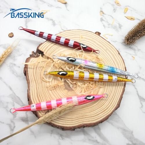 BASSKING 100/120/140/160/180/200g Luminous Slow Metal Jig Fishing Lure Isca Artificiais Bait Pesca Jigging Metal Spoon Bait