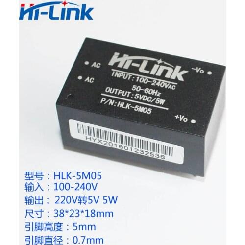 Free shipping 2pcs/lot 220v 5V/ 5W AC DC isolated switching step down power supply module