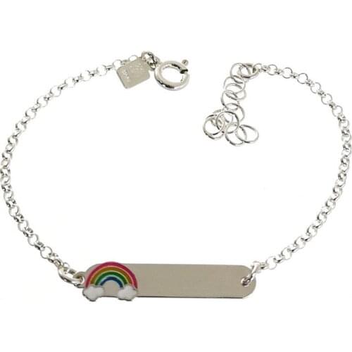 Minosilver child slave bracelet rainbow sterling silver a very nice gift for girls for their birthday or special day