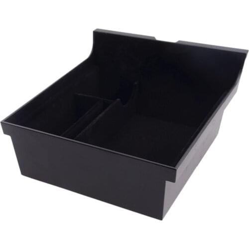 Black Center Console Armrest Storage Box Organizer Tray ABS & Flocking Fit for Tesla Model 3 Y 2021 Car Accessories