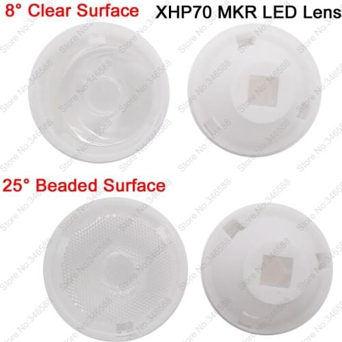 Cree XHP70 XHP-70 MK-R MKR LED Lens 8 Degree 25 Degree Optical Grade PMMA Led Lens 32mm x 18mm Clear or Beaded Lens White Color
