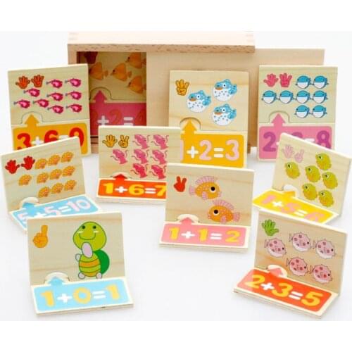 Kids Early Educational Puzzles Wooden Toys Math Matching Game for Children 3 - 6 years