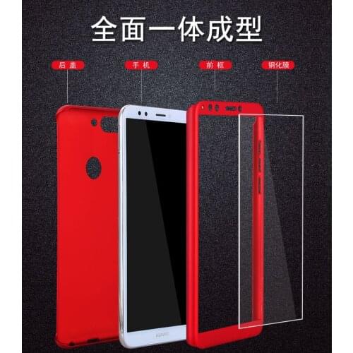 For Huawei Y7 Prime 2018 Tempered Glass+360 Full Back Cover Case For Huawei Y7 Pro 2018 Y7 2018 Back Case With Film