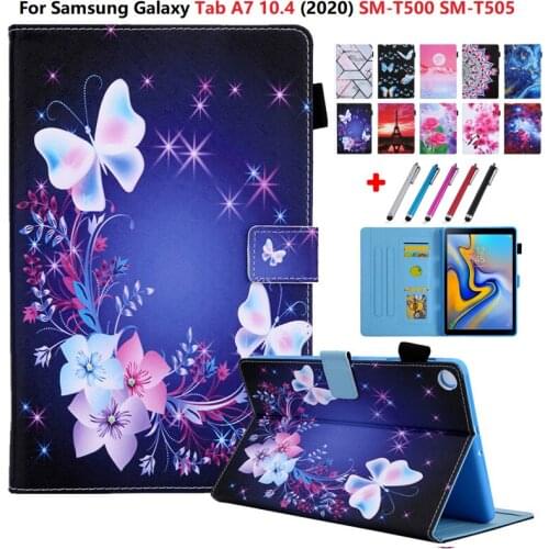 For Samsung Galaxy Tab A7 10.4 2020 Tablet Cover SM-T500 SM-T505 Funda Tablet Butterfly Tower Caqa Coque For Samsung Tab A7 Case