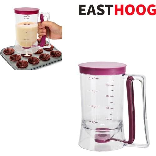 EASTHOOG 900ml Batter Flour Paste Dispenser Measuring Cup Cream Separator For Cupcakes Pancakes Cookie Cake Muffins Baking Tool