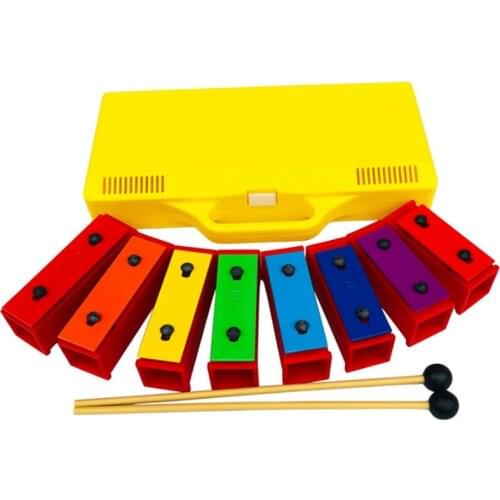 Hot-8 Notes Chromatic Xylophone Glockenspiel Resonator Bells with Yellow Case