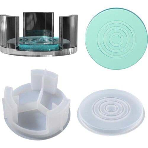 Round Coaster Silicone Mold DIY Epoxy Resin Coaster Storage Box Resin Mold Handmade Crystal Coasters Casting Mold Home Decor