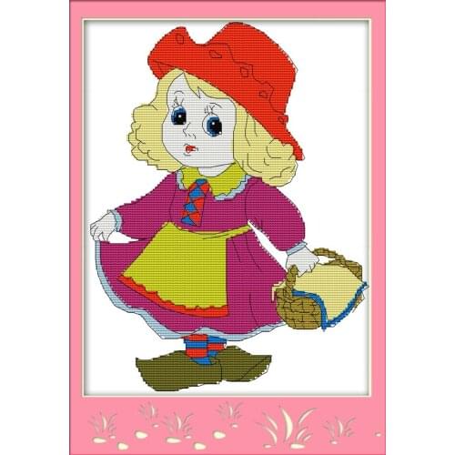 The Little Red Riding-hood 2 cross stitch kit aida 14ct 11ct count print canvas stitches embroidery DIY handmade