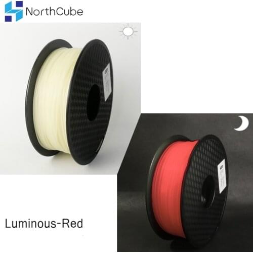 3D Filament Glow In The Dark Printer Filament PLA Material 3D Plastic 1.75 mm Printer Luminous Filament 1Kg Red