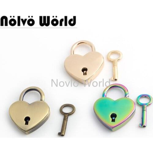 Nolvo World 2-10 pieces 30*39mm 4 colors bag lock fashion key lock clip for leather purse accessories padlock