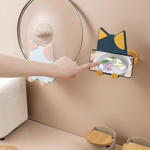 Pot Lid Organizer Removable Drain Design ABS Punch-free Pan Lid Holder Chopping No Falling Cute Wall Mounted Board Special Rack