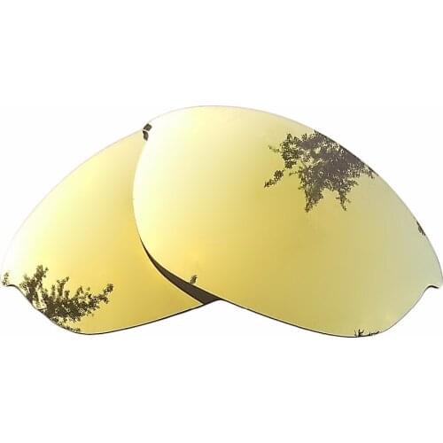 24K Gold Mirrored Polarized Replacement Lenses for Half Jacket Sunglasses Frame 100% UVA & UVB