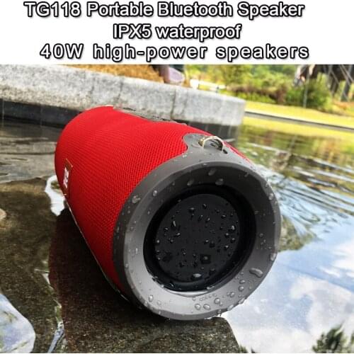 Tg118 portable 40W bluetooth speaker, wireless subwoofer speaker, music center, waterproof, long standby, portable sound column