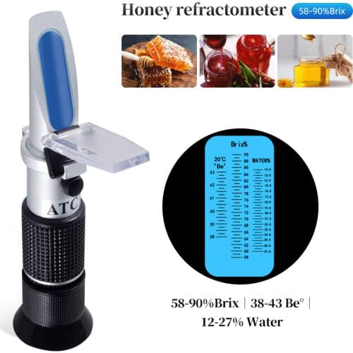 Handheld Refractometer honey Brix 58-92%(sugar content)Beekeeping Refraction honey concentration meter with ATC 20%off