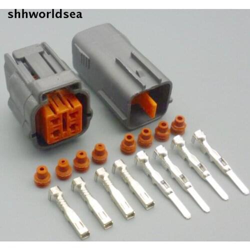 Shhworldsea 5/30/100sets kit 2.2mm 4pin 4 way auto waterproof wire connector, female male part of 6195-0015 6195-0015