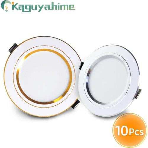 Kaguyahime 10pcs/lot LED Downlight 3W 5W 10W 15W Spot Light High Bright Recessed Round Ceiling Downlight 220V 240V Panel Light