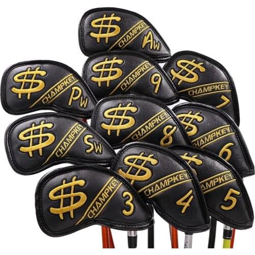 Cash Money Irons Headcovers PU Golf Iron Complete Set Head Covers #3-9PAS 10Pcs/Lot Mascot Novelty Gift