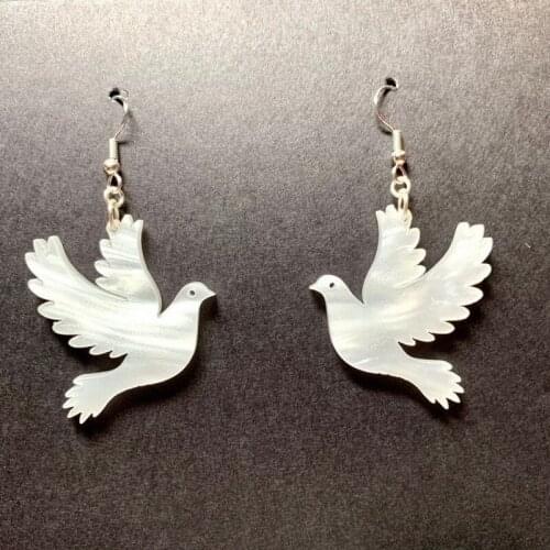 Vintage White Pigeon Swallow Summer Girl Earrring