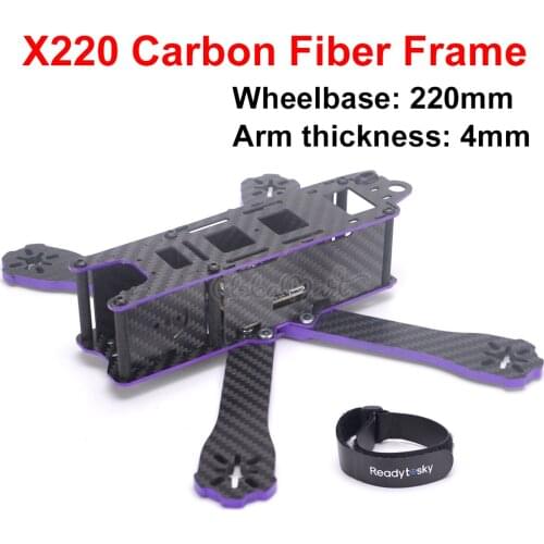 X220 220mm Carbon Fiber with 4mm Arm X Type Frame Kit For Wizard RC Models Multicopter Motor ESC PK QAV-R 220 Cross Racing Frame