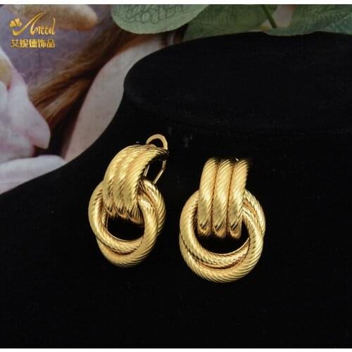 ANIID Womens Earrings 2021 Round Stud Earrings New Minimalism Luxury Designer Indian Gold Plated Jewelry Luxury Gift