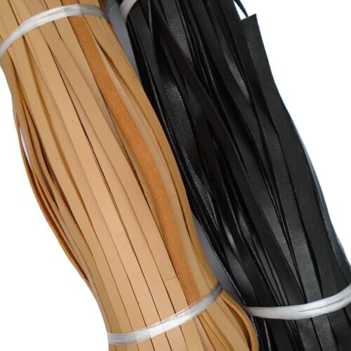 ZXZ 3 Meters 10mm Flat Black/Natural Genuine Real Leather Strap Cord 10x2mm String Lace Thong For Jewelry Making Findings
