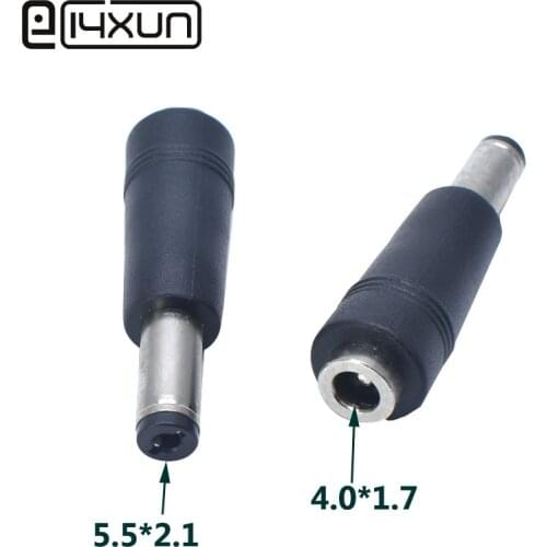 1pcs 4.0x1.7mm female jack to 5.5x2.1mm male plug DC Power Connector Adapter Laptop 4.0*1.7 to 5.5*2.1