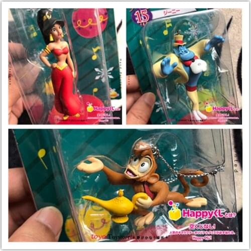 1PCS 4-9CM Box 2019 Japanese Christmas collection hand-held Decoration pendant Disney Aladdin Jasmine Princess lamp God monkey