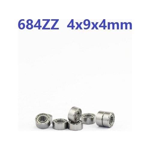 100pcs/lot 684 ZZ 684Z 684ZZ 4x9x4 mm deep groove ball bearings Miniature Mini bearing 4*9*4mm
