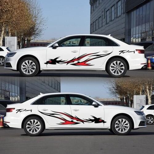 2PCS Fashion flame element totem car sticker stripes funny decoration dragon totem side door body vinyl sticker car accessories