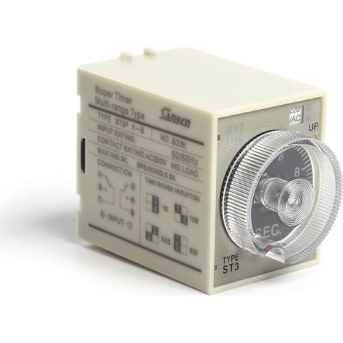2019 New arrival good quality good price 220V ST3PA-A/B/C/D/E/F/G Time relay 220V TimerTime Relay 8 pins off delay timer relay