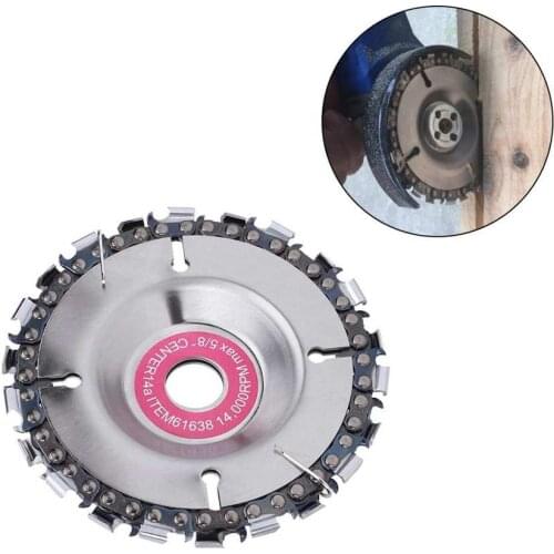 4 Inch Cemented Carbide Chain Disc 22 Tooth Angle Grinder Fine Chain Saw Plate For Woodcarving Cutting Tool