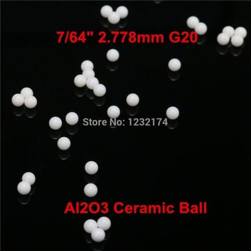 7/64" 2.778mm Alumina Oxide Ceramic Ball Al2O3 G20 100PCS Used for Bearing Pump,Valve,Flow-Meter. 2.778mm ceramic ball