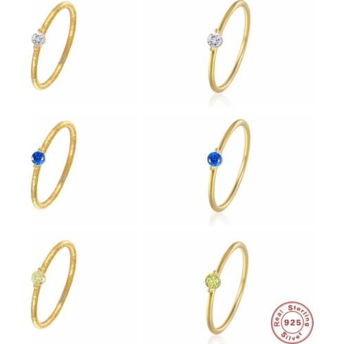 Aide 925 Sterling Silver Rainbow Zircon Ring For Women Luxury Colorful Crystal Slim Thin Rings Fine Jewelry Fashion Statement