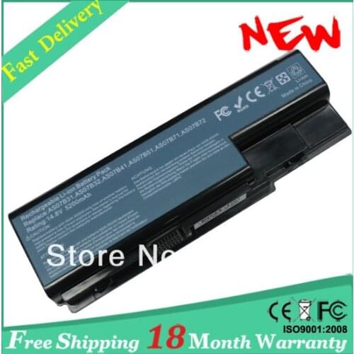 Laptop Battery For ACER Aspire 5520 5530 5530G 5920 5920G 5930 5930G AS07B31 AS07B32 AS07B41 AS07B51 AS07B52 8Cell 5200mAh