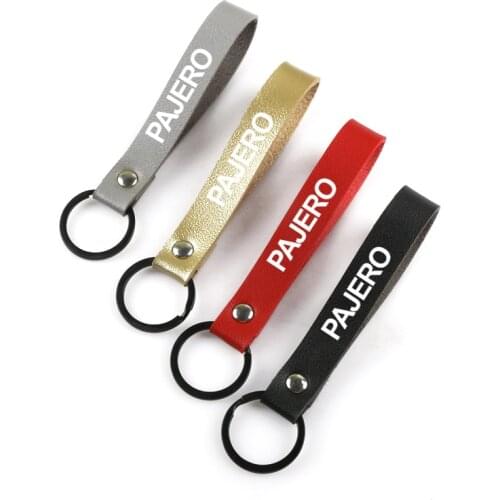 Car Keychain Artificial Leather Rope PU Key chain for mitsubishi pajero lancer asx outlander car Pendant Key ring Accessories