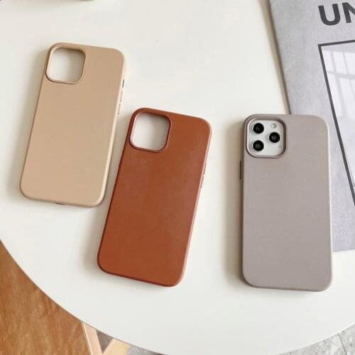 Simple PU Leather case for iphone 12 12Pro Max Solid color case for iphone 11 11pro max X Xs Max XR SE 7 8 Plus protective capa