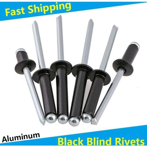 Black Aluminium Dome Round Head Pop Open Hollow Pull Blind Rivets Decoration Nail Rebite Bolt Dropper Self-plugging Rivet